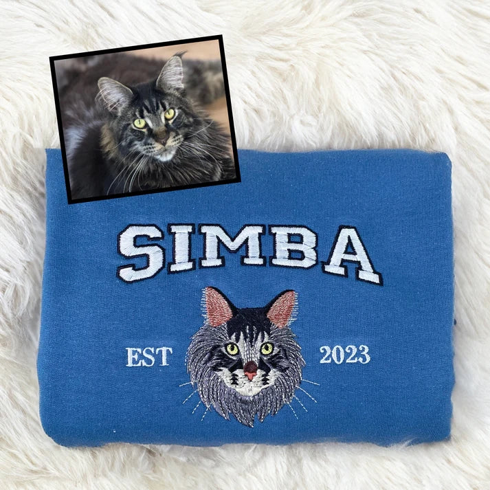 Iconic Custom Cartoon Style Embroidered Pet Sweatshirt & Hoodie with Pet Name and Age image 8