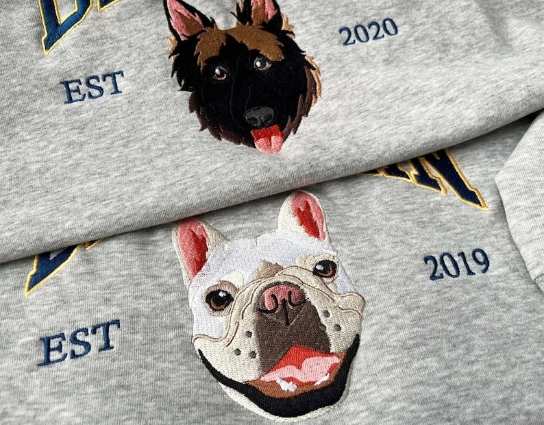 Iconic Custom Cartoon Style Embroidered Pet Sweatshirt & Hoodie with Pet Name and Age image 6