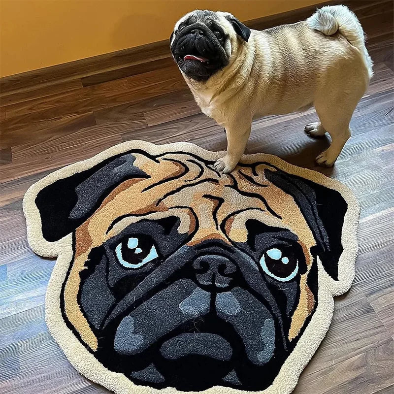 Iconic Custom Cartoonised Pet Portrait Carpet – Imitation Cashmere Carpet with Anti-Slip Backing image 1