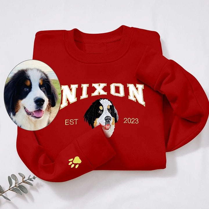 Iconic Custom Cartoon Style Embroidered Pet Sweatshirt & Hoodie with Pet Name and Age image 9