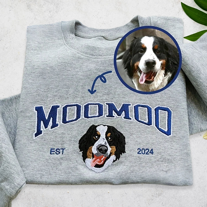 Iconic Custom Cartoon Style Embroidered Pet Sweatshirt & Hoodie with Pet Name and Age image 5