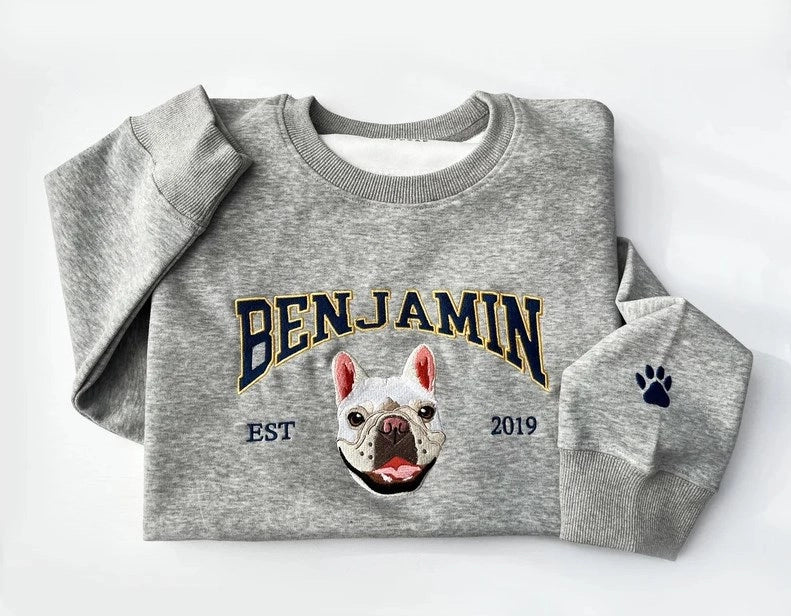 Iconic Custom Cartoon Style Embroidered Pet Sweatshirt & Hoodie with Pet Name and Age image 7
