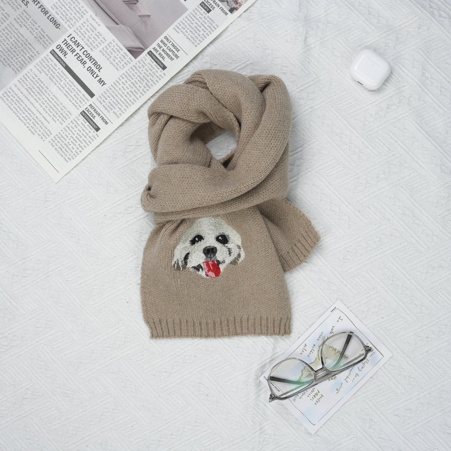 Iconic Custom Embroidered Pet Portrait Scarf image 10