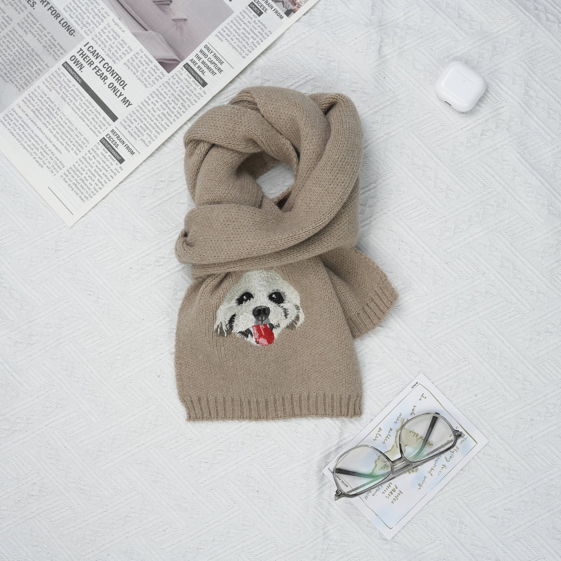 Iconic Custom Embroidered Pet Portrait Scarf image 10