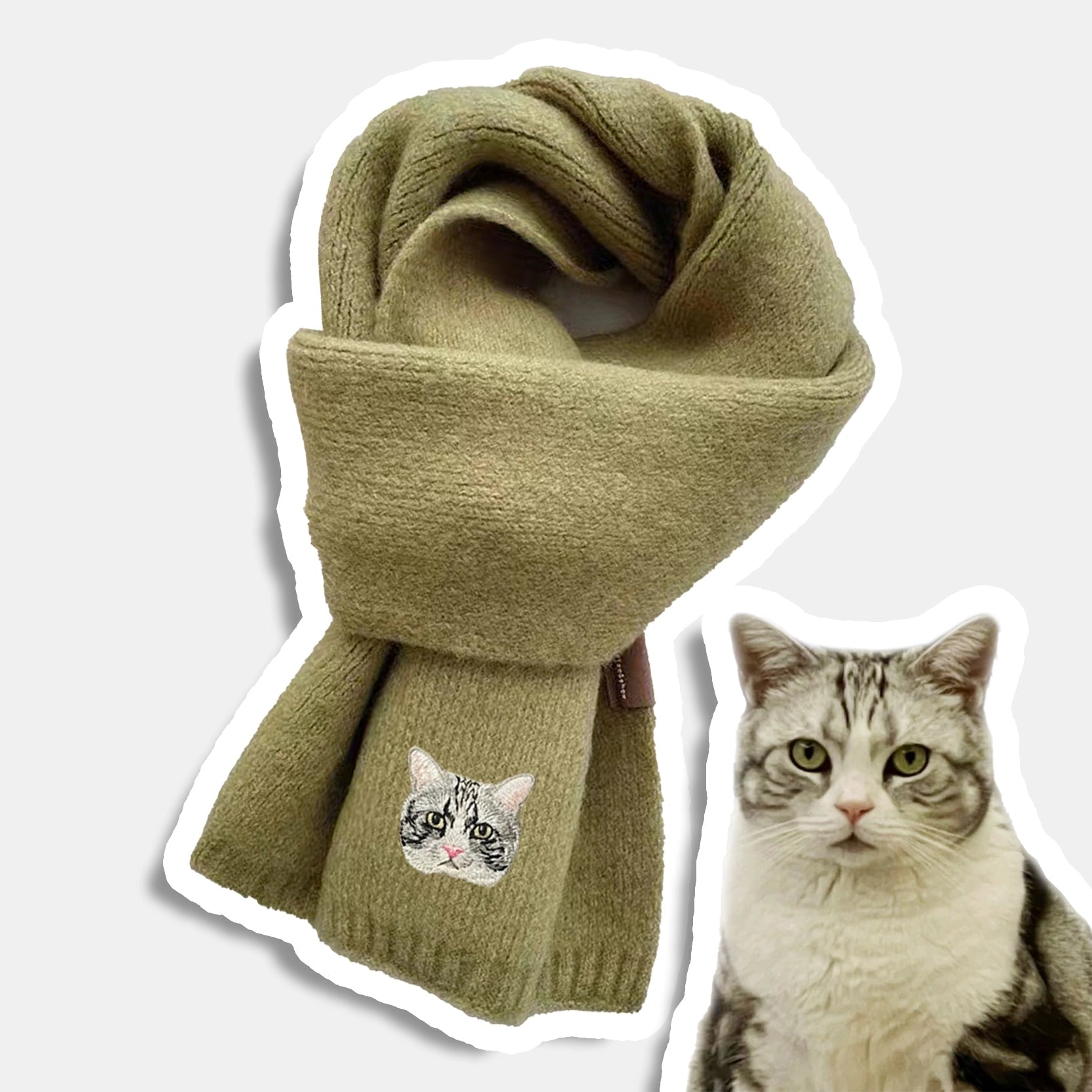 Iconic Custom Embroidered Pet Portrait Scarf image 2
