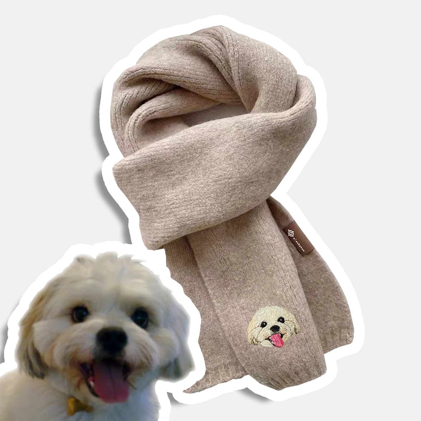 Iconic Custom Embroidered Pet Portrait Scarf image 5