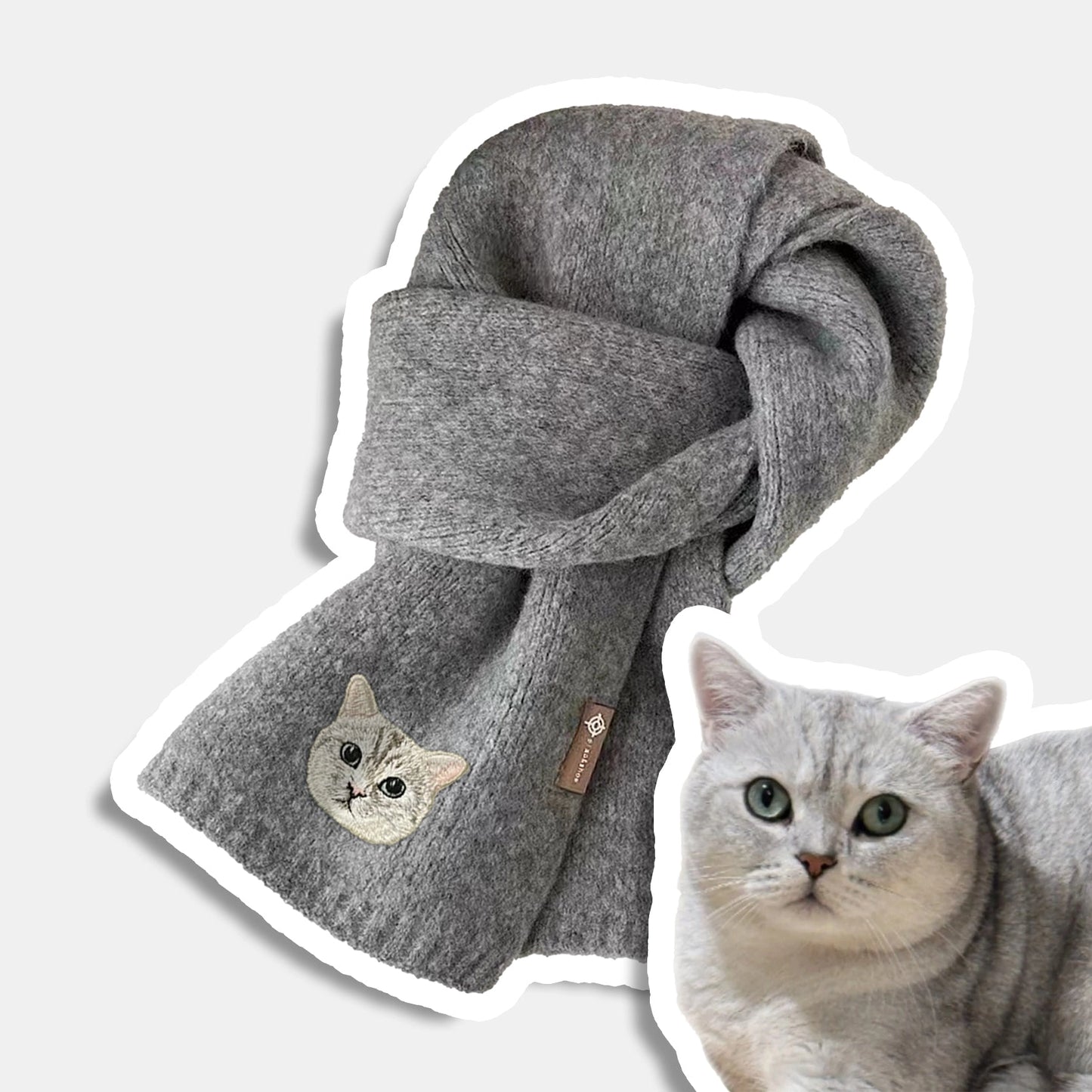 Iconic Custom Embroidered Pet Portrait Scarf image 3