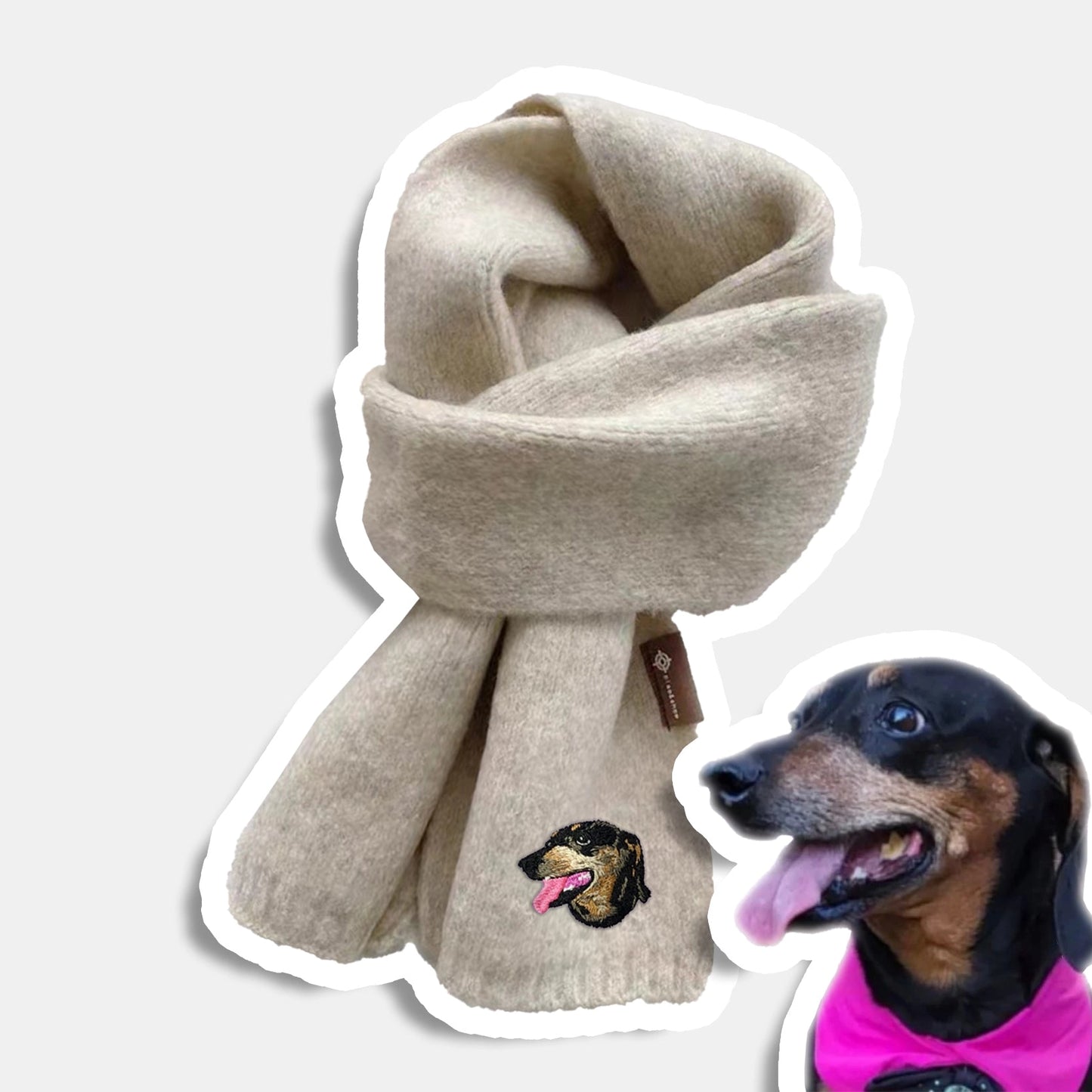 Iconic Custom Embroidered Pet Portrait Scarf image 4